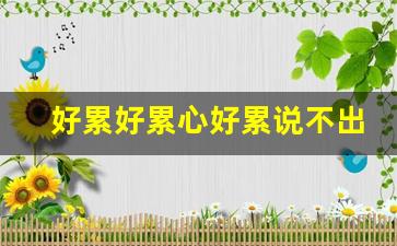 好累好累心好累说不出的心酸