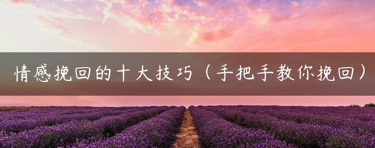 情感挽回的十大技巧（手把手教你挽回）
