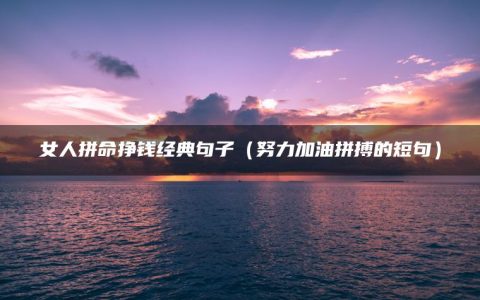 女人拼命挣钱经典句子（努力加油拼搏的短句）