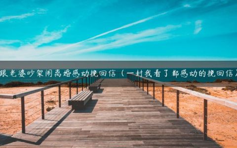 跟老婆吵架闹离婚感动挽回信（一封我看了都感动的挽回信）