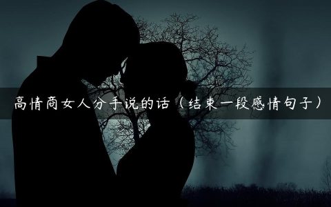 高情商女人分手说的话（结束一段感情句子）